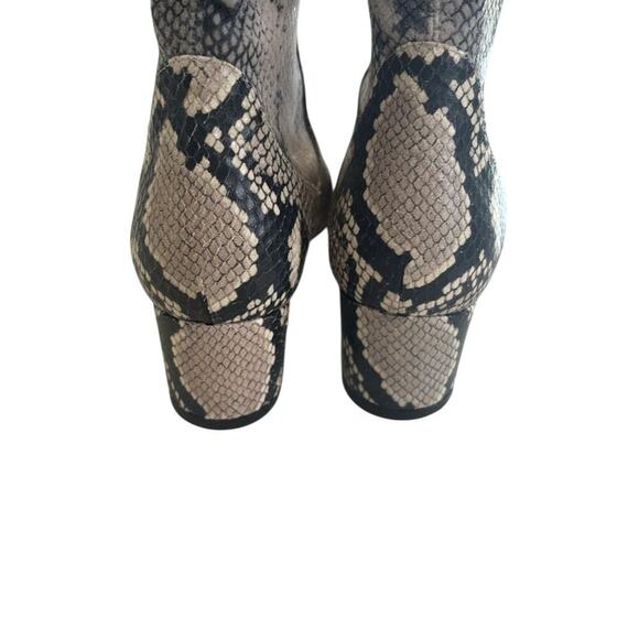 Stuart Weitzman Ernestine Python Print Leather Boots Gray Cream Size 7.5 - Picture 9 of 12